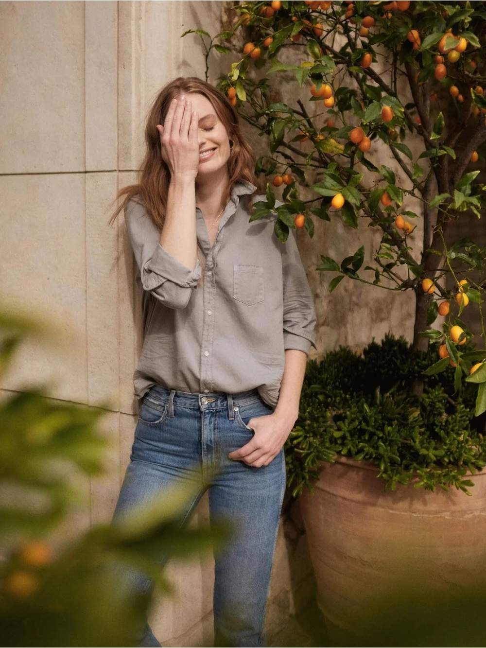 Frank & Eileen Tissue  Gray Button-Down Shirt
